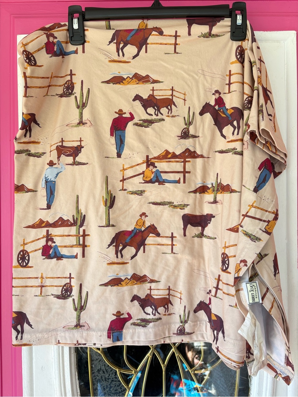 Cowboy Print baby blanket swaddle - super soft and stretchy
